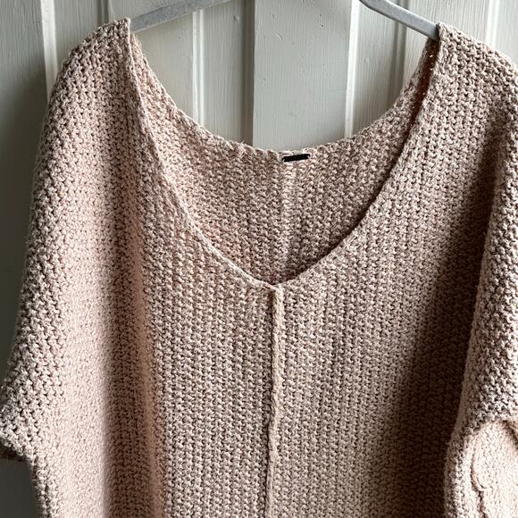 Free People Cozy Cat Pullover Champagne Pink - Picture 3 of 7